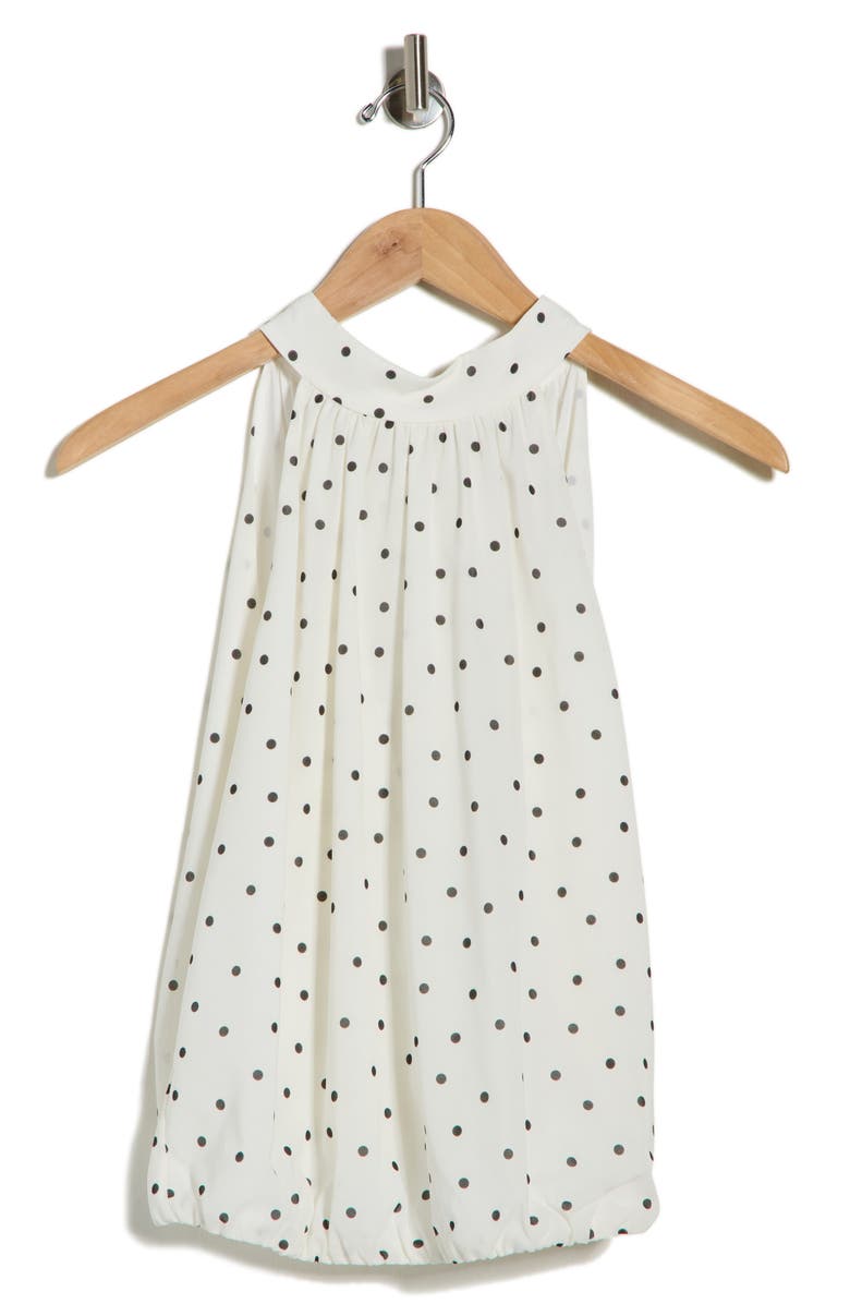 Alice + Olivia Maris Halter Neck Stretch Silk Top, Main, color, Cutie Polka Dot Antique White