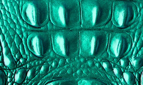 Brahmin Sophia Croc Embossed Leather Satchel In Green