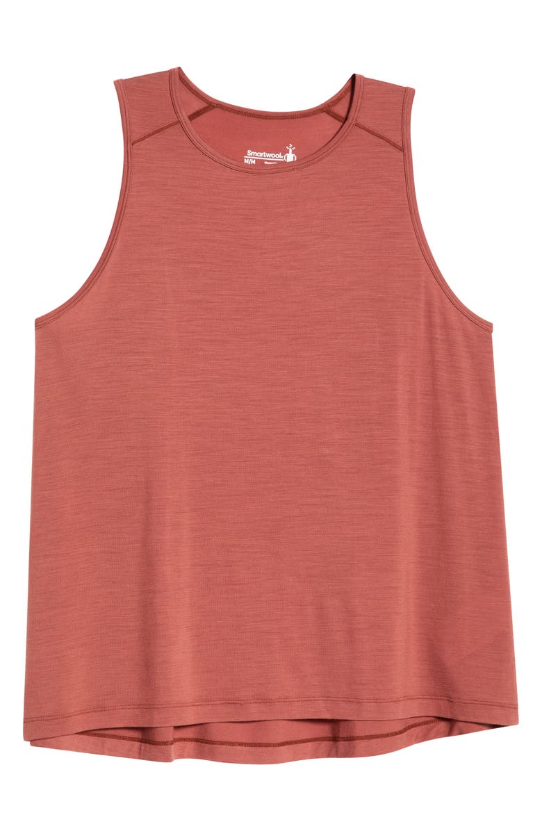 Smartwool Ultralite High Neck Merino Wool Blend Tank, Main, color, Burnt Sienna