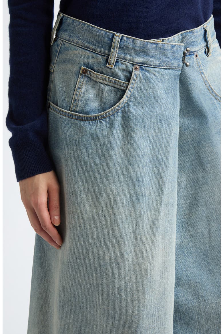 Wrap Denim Midi Skirt, Alternate, color, OLD BLUE
