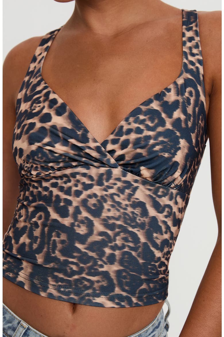 Wandella Leopard Crop Tank, Alternate, color, BROWN