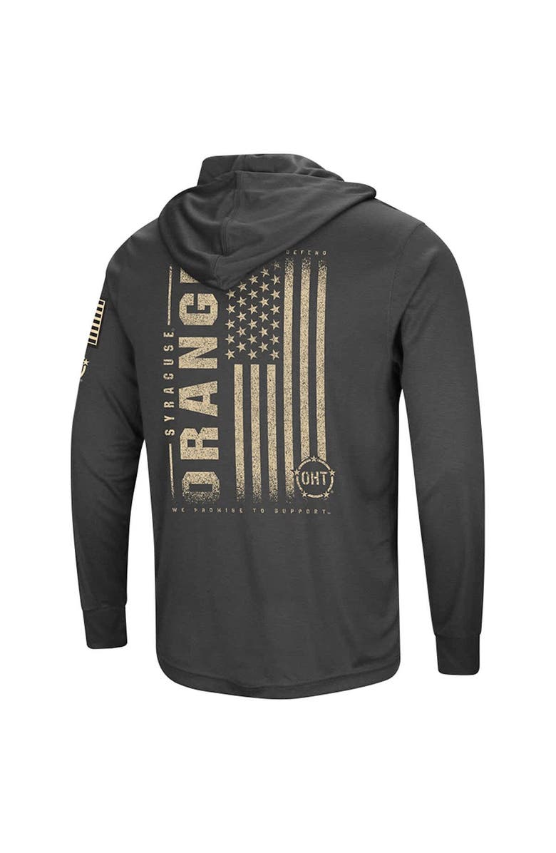 COLOSSEUM Men's Colosseum Heather Black Syracuse Orange OHT Military Appreciation Long Sleeve Hoodie T-Shirt, Alternate, color, 