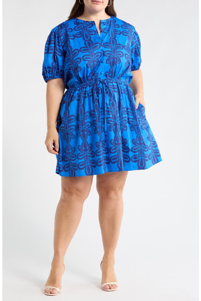 Romery Puff Sleeve Dress, Main, color, BLUE-NAVY-MUL