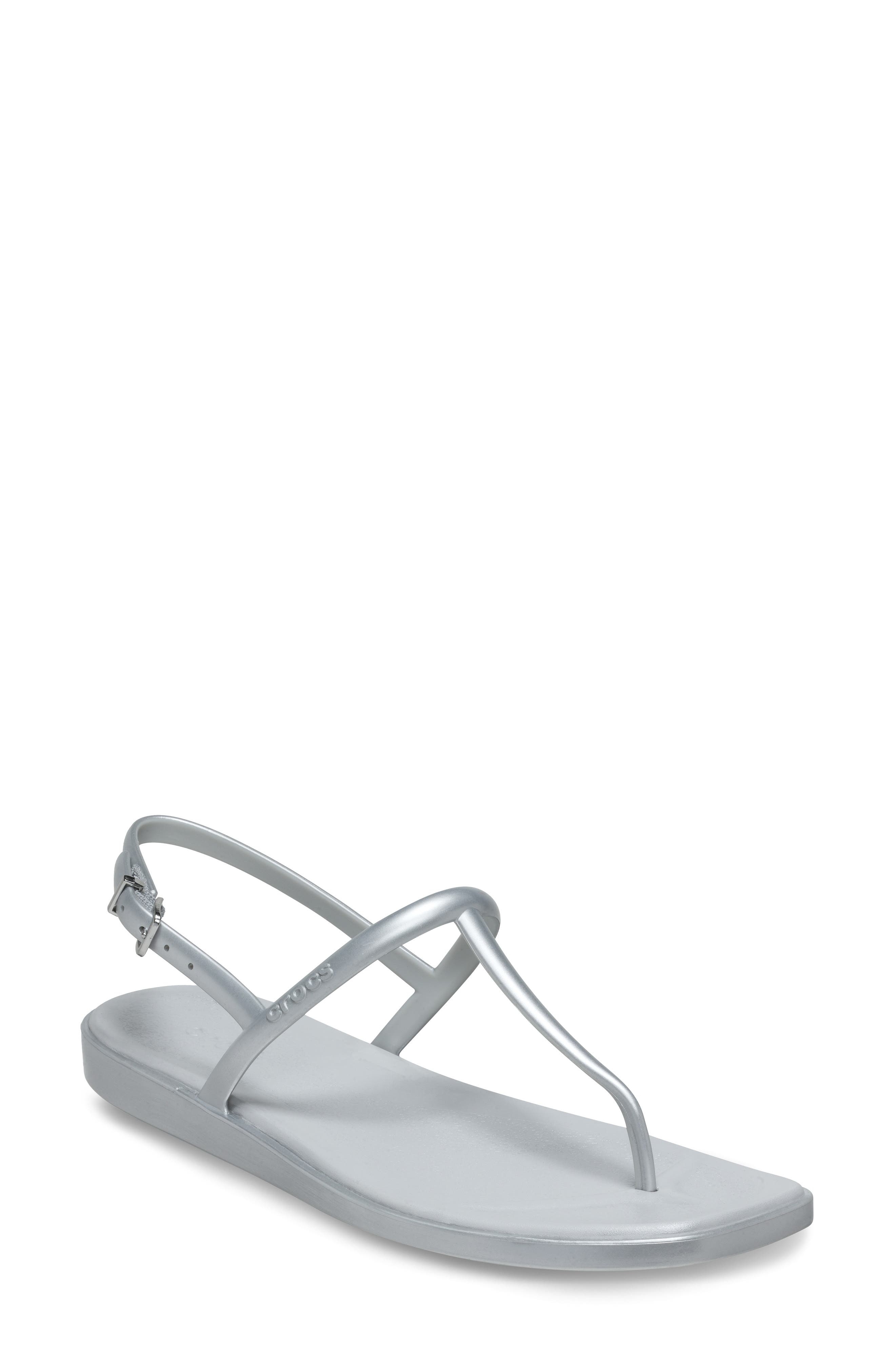 CROCS Miami Metallic T-Strap Sandal