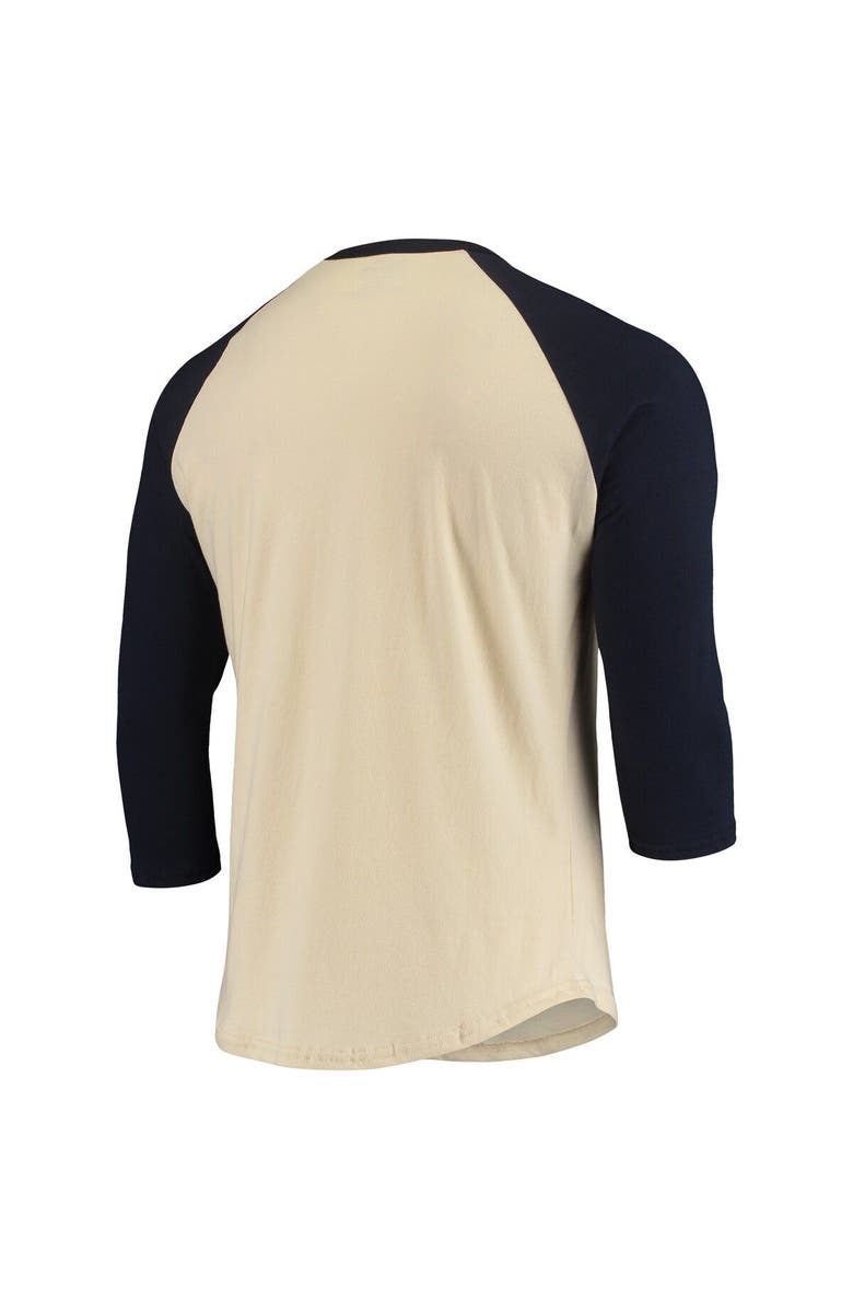 Majestic Threads Men's Majestic Threads Cream/Navy New York Giants Gridiron Classics Raglan 3/4-Sleeve T-Shirt, Alternate, color,