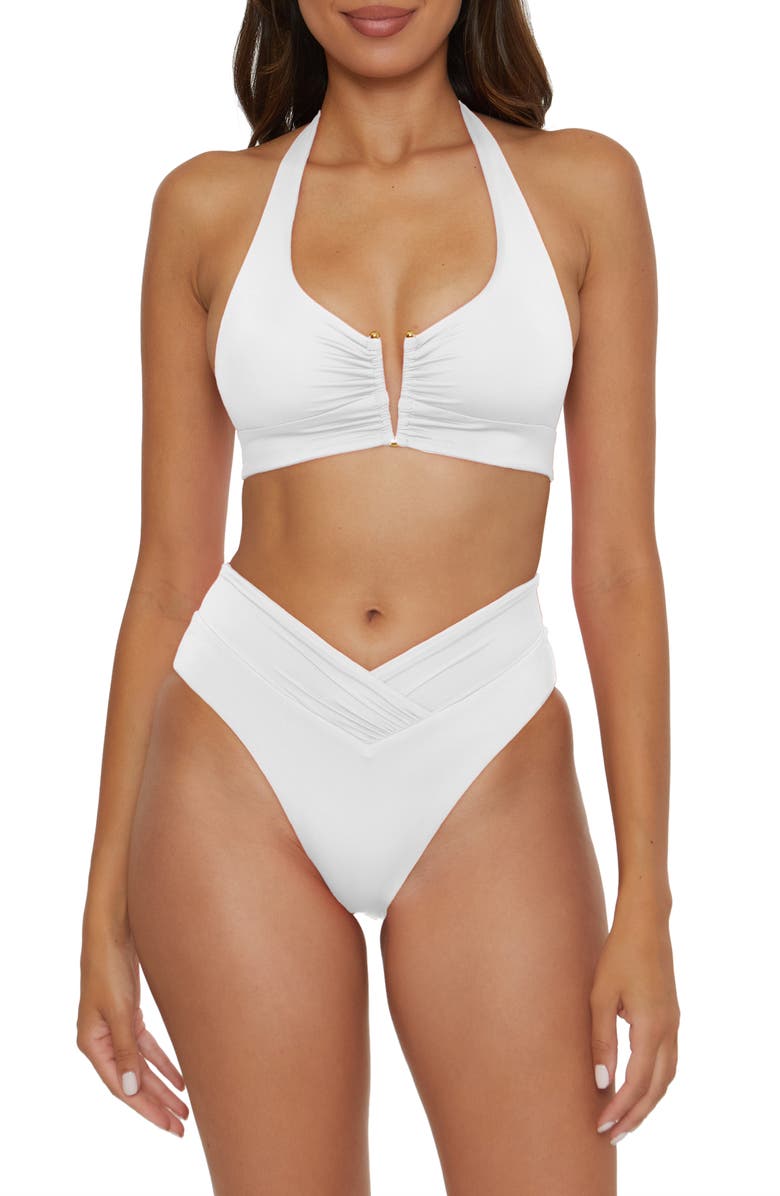 Becca Color Code High Waist Bikini Bottoms, Alternate, color, White