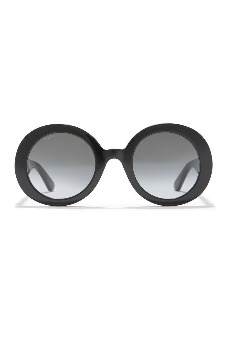 52mm Round Sunglasses, Main, color, BLACK BLACK GREY