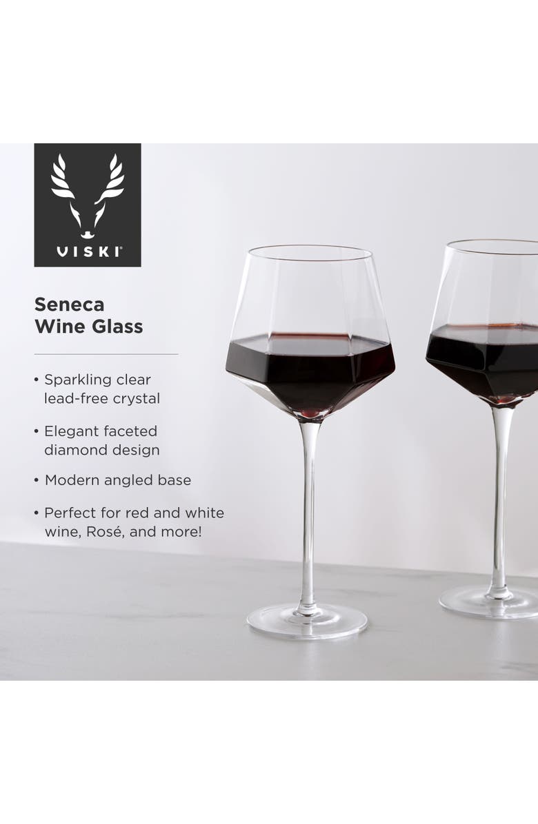 Viski Seneca Crystal Wine Glasses Set of 2, Alternate, color, Clear
