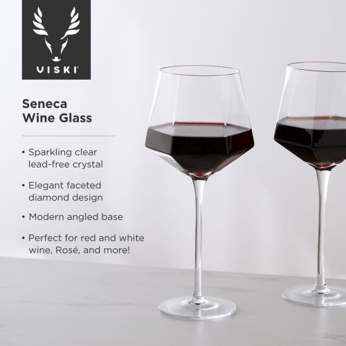 Viski Seneca Crystal Wine Glasses Set Of 2 In Clear