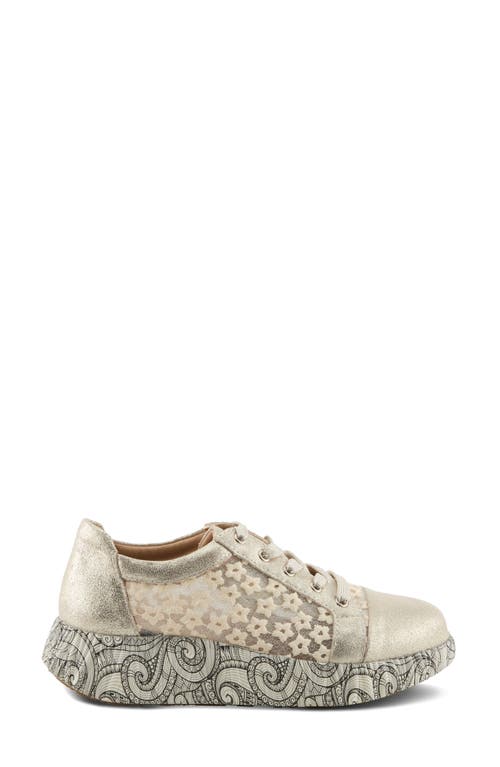 L'artiste By Spring Step Sneakheart Platform Sneaker In Light Beige Multi