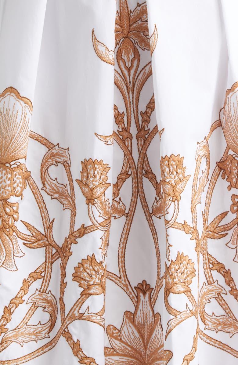 Eleventy Val Embroidered Cotton Shirtdress, Alternate, color, White / Beige