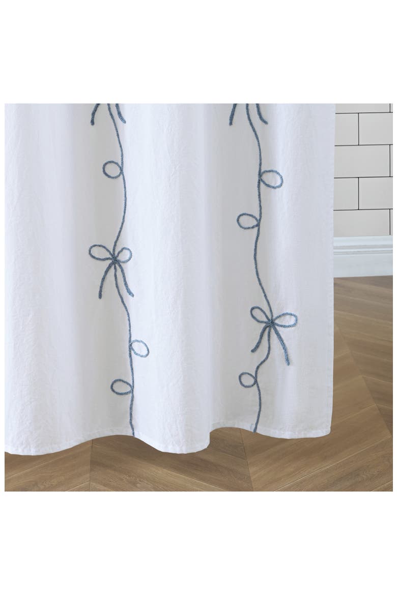 Sasha Bows Shower Curtain, Alternate, color, BLUE