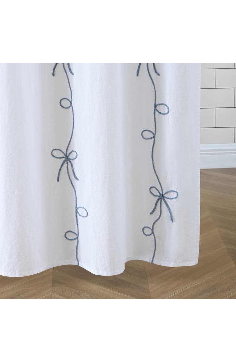 Peri Home Sasha Bows Shower Curtain, Alternate, color, Blue