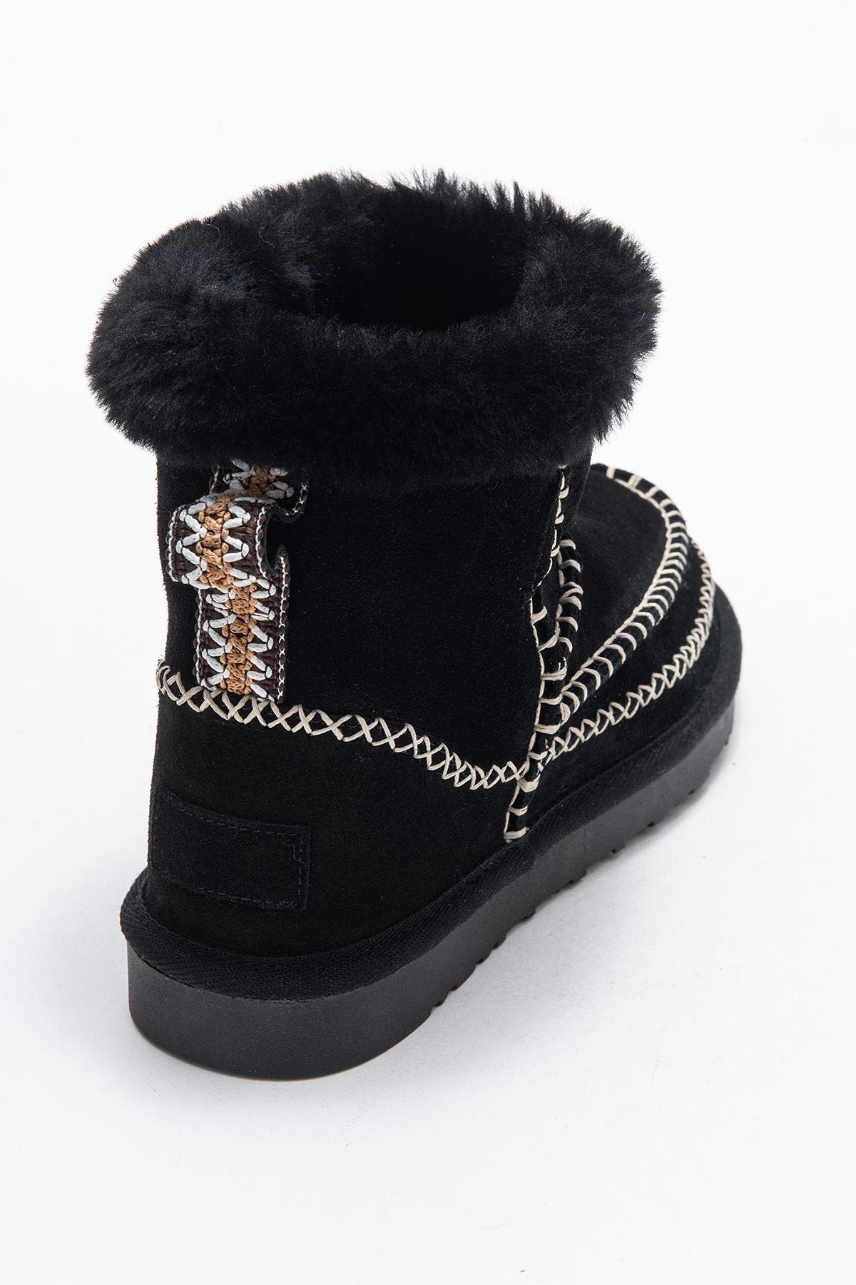 Forever & Always Shoes Jorel Leather Fur Lined Ankle Boot, Alternate, color, Black Suede Leather