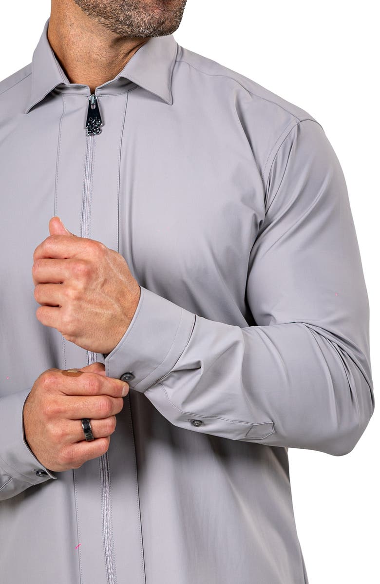 Maceoo FibZip Marthyr Knit Zip-Up Shirt, Alternate, color, 