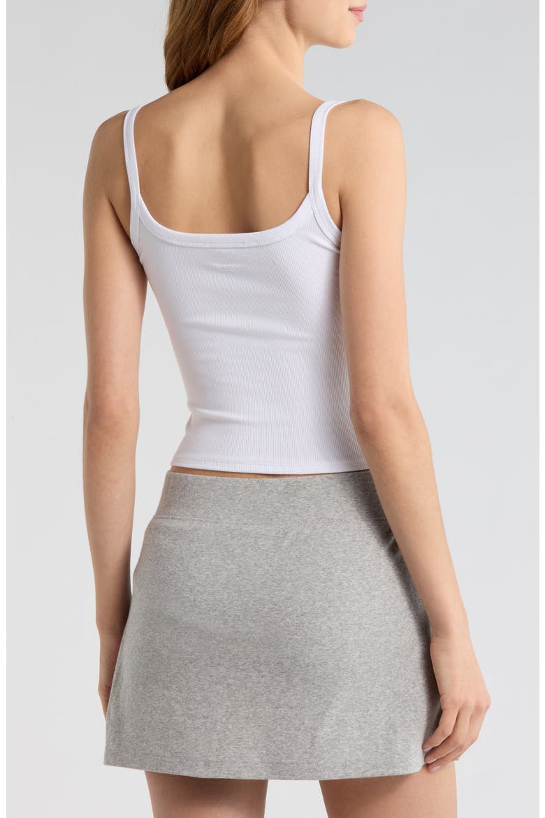Couch Date Rose Embroidered Crop Rib Tank, Alternate, color, WHITE/ PINK ROSE