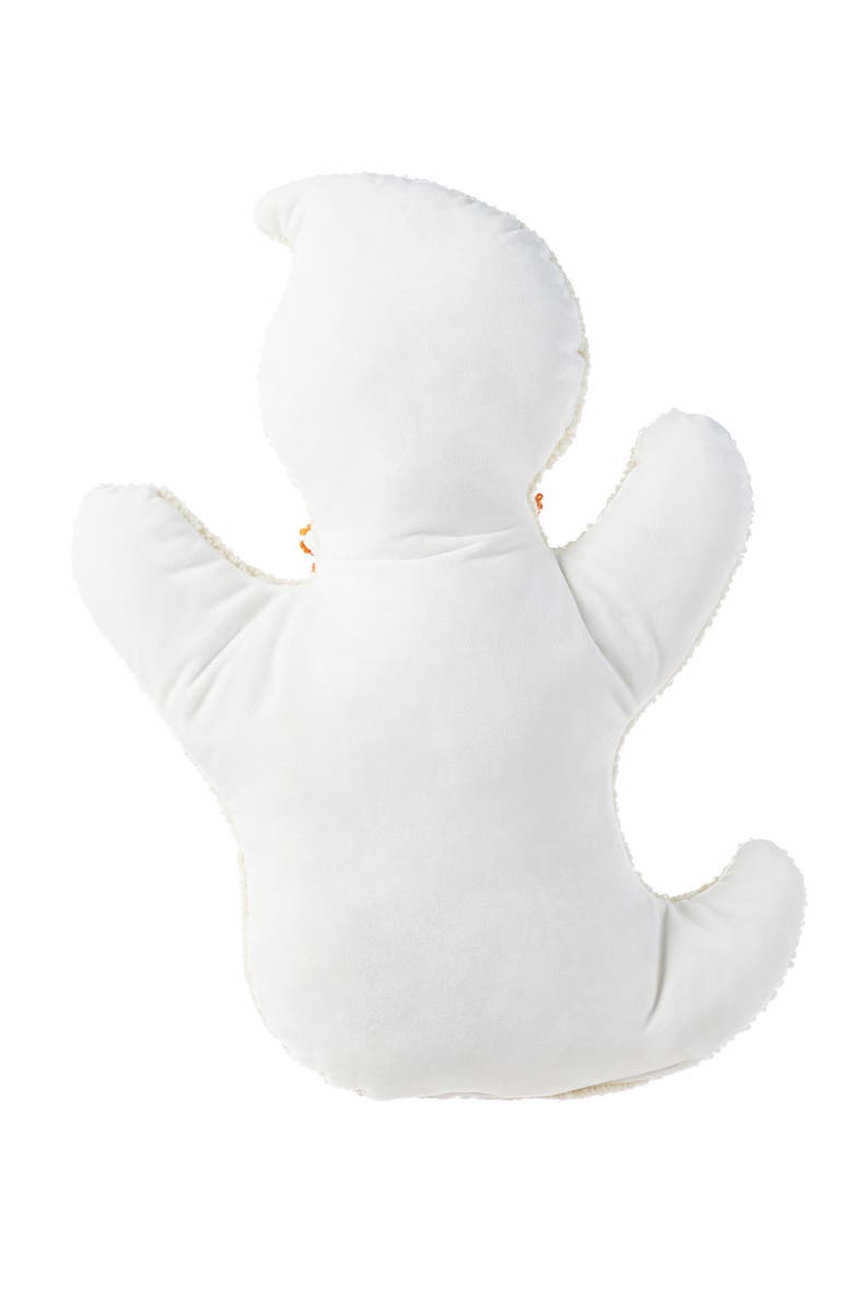 Glitzhome Halloween Hooked Ghost Skeleton Cat Shaped Pillow, Alternate, color, White