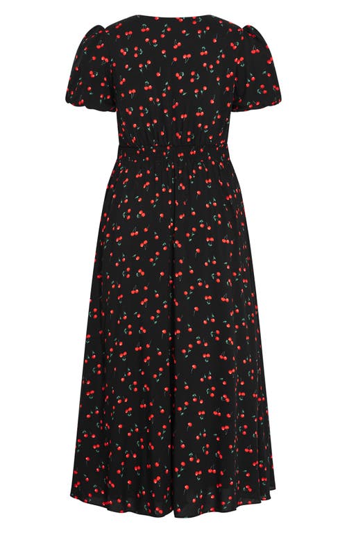 City Chic Jessie Cherry Print Maxi Dress