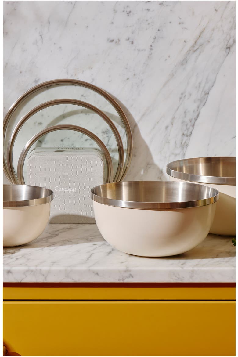 3-Piece Stainless Steel Mixing Bowl Set, Alternate, color, GRAY