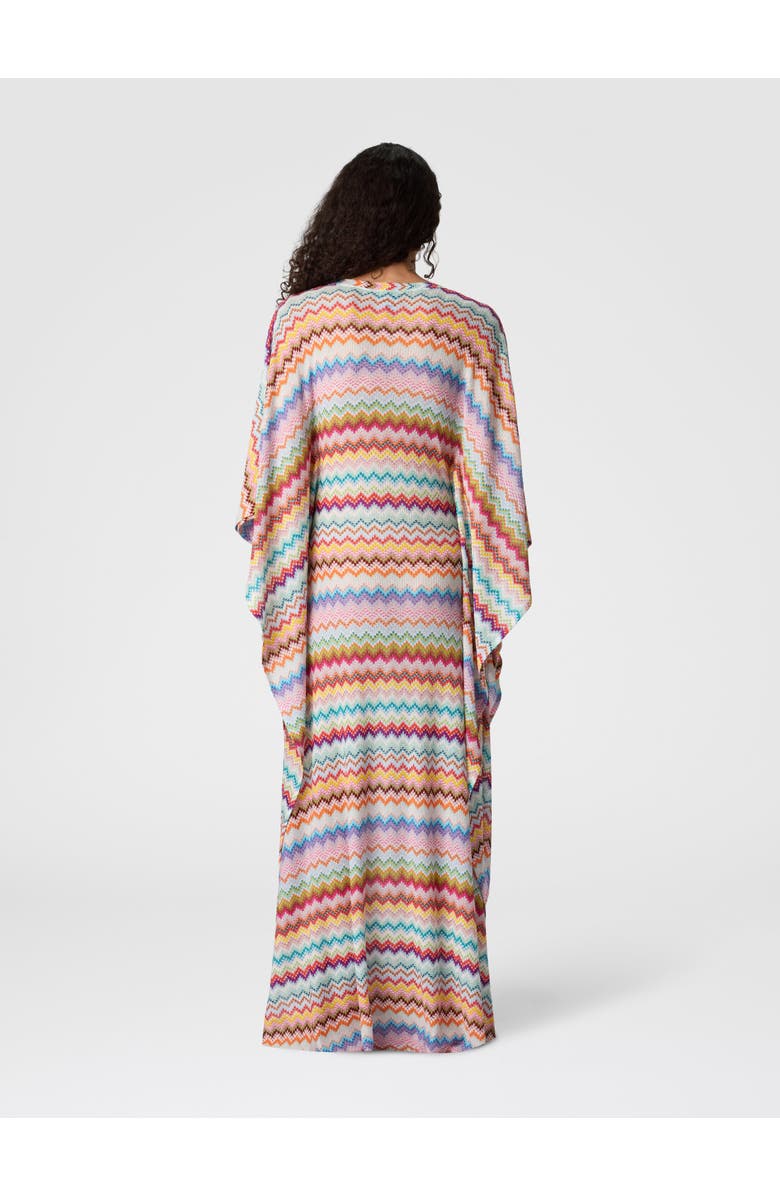 Missoni Long Caftan Cover-up With Micro Pixel-effect Zigzag Pattern, Alternate, color, Multicoloured