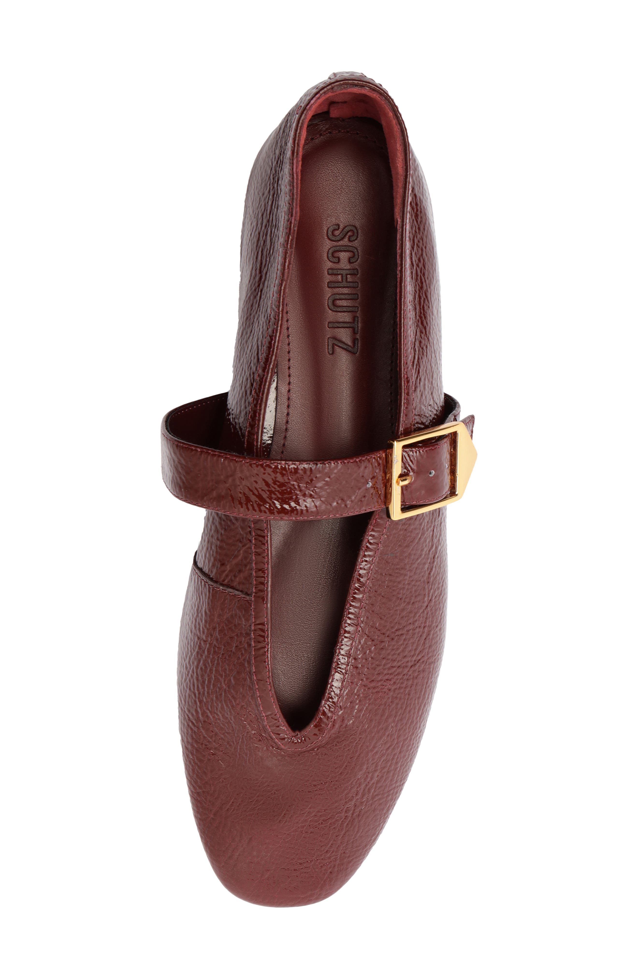 Courtney Patent Leather Mary Jane Flat, Alternate, color, VINO