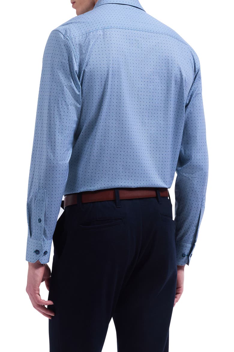 James OoohCotton Print Long Sleeve Button-Up Shirt, Alternate, color, TEAL