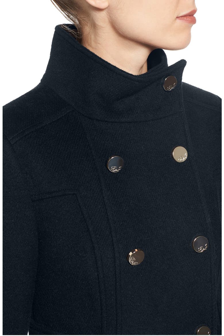 Wool Blend Long Military Coat, Alternate, color, NAVY