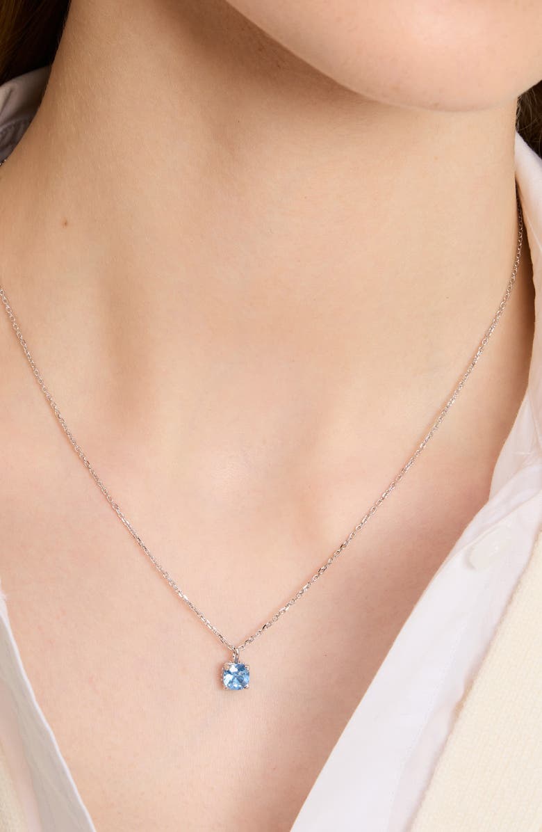 Kate Spade New York cushion cubic zirconia pendant necklace, Alternate, color,