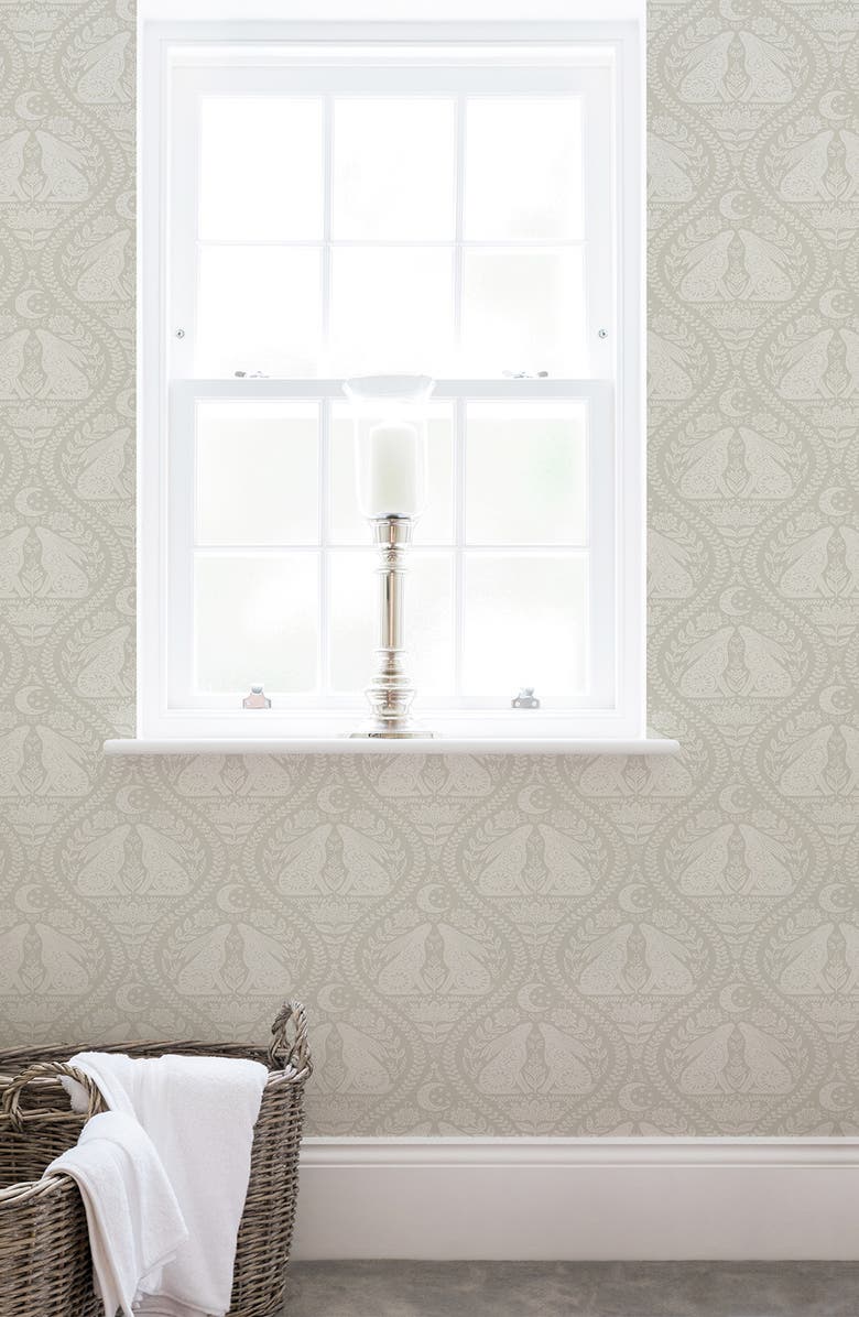 Wallpops Cream Moon Rabbit Peel Stick Wallpaper, Alternate, color, Off-White