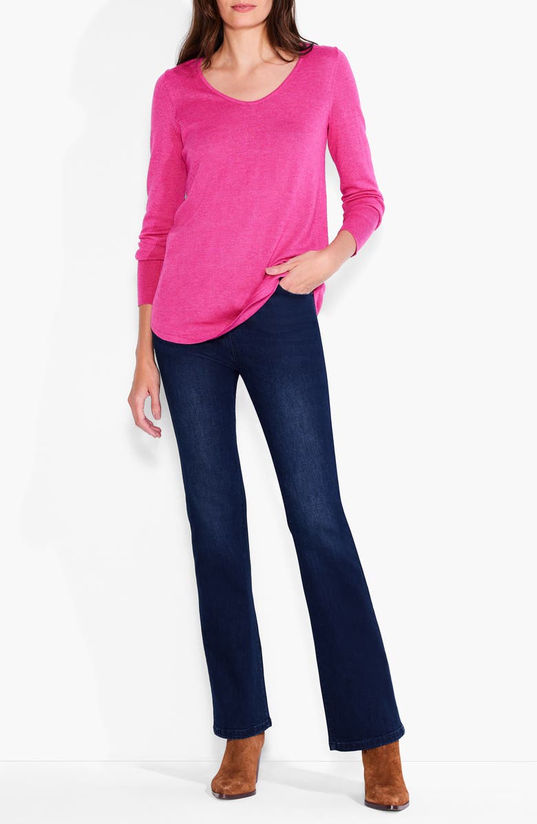 NIC+ZOE Vital V-Neck Sweater, Alternate, color, Shocking Pink