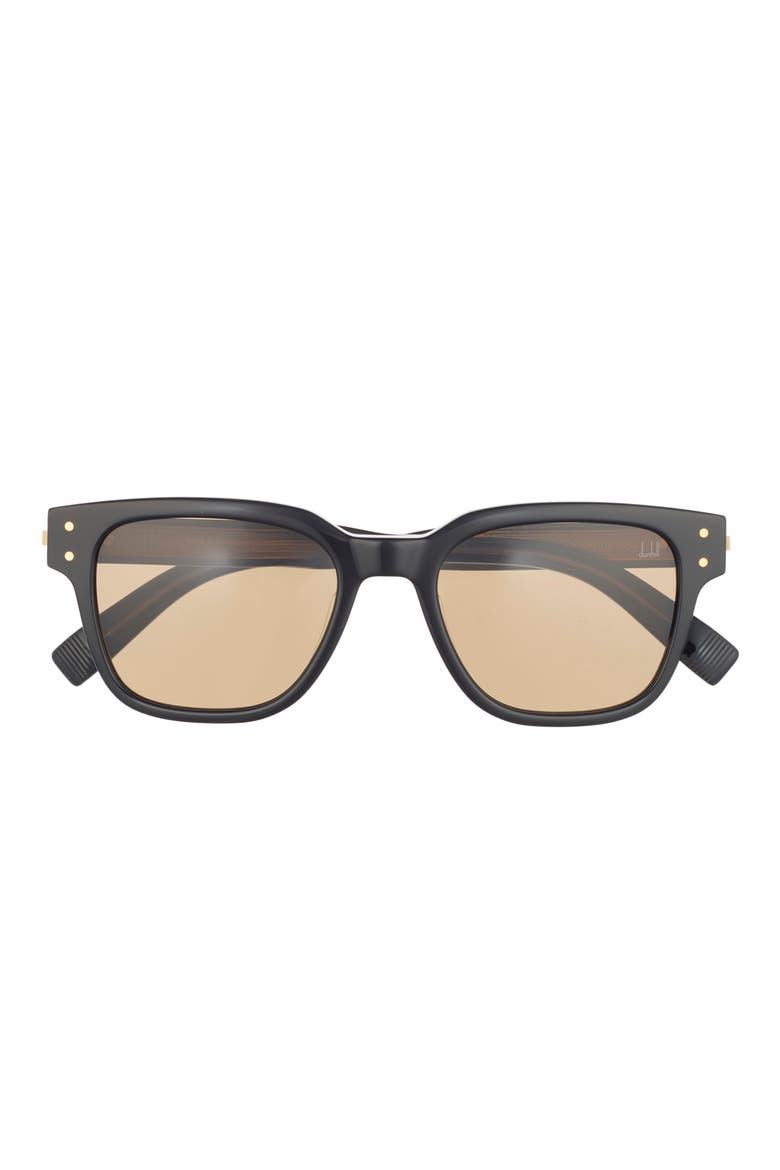 52mm Square Sunglasses, Main, color, BLACK BLACK BROWN