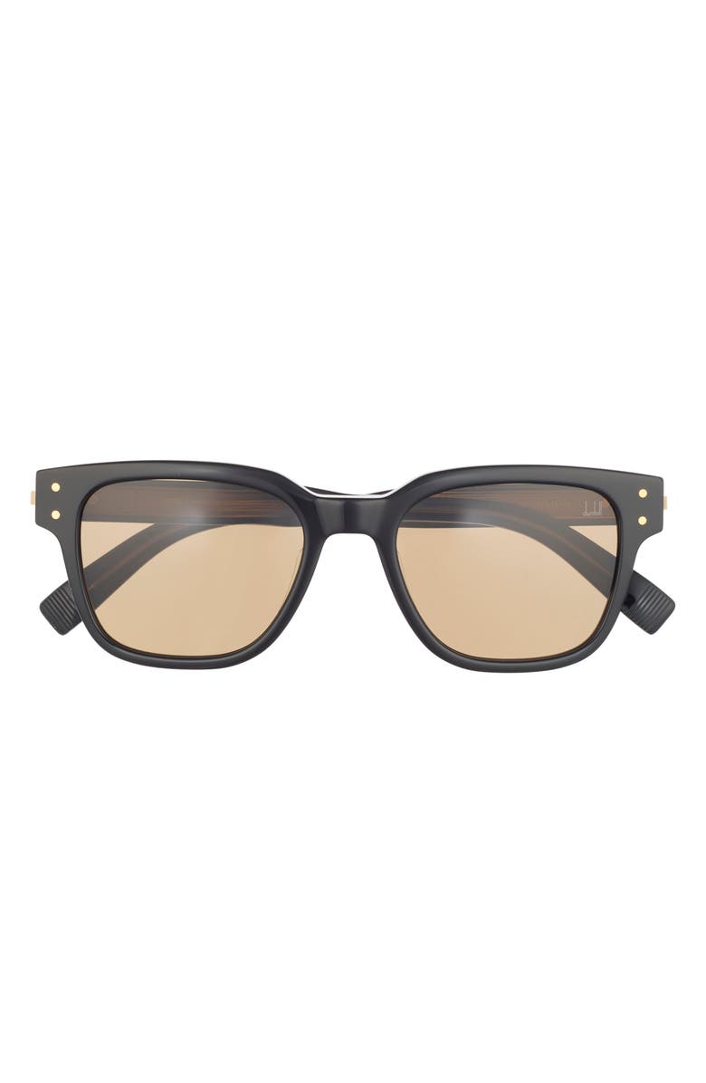 Dunhill 52mm Square Sunglasses, Main, color, Black Black Brown