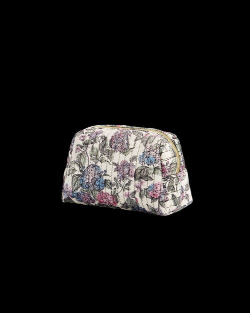 Fable England Hydrangea Small Quilted Makeup Bag In Multi