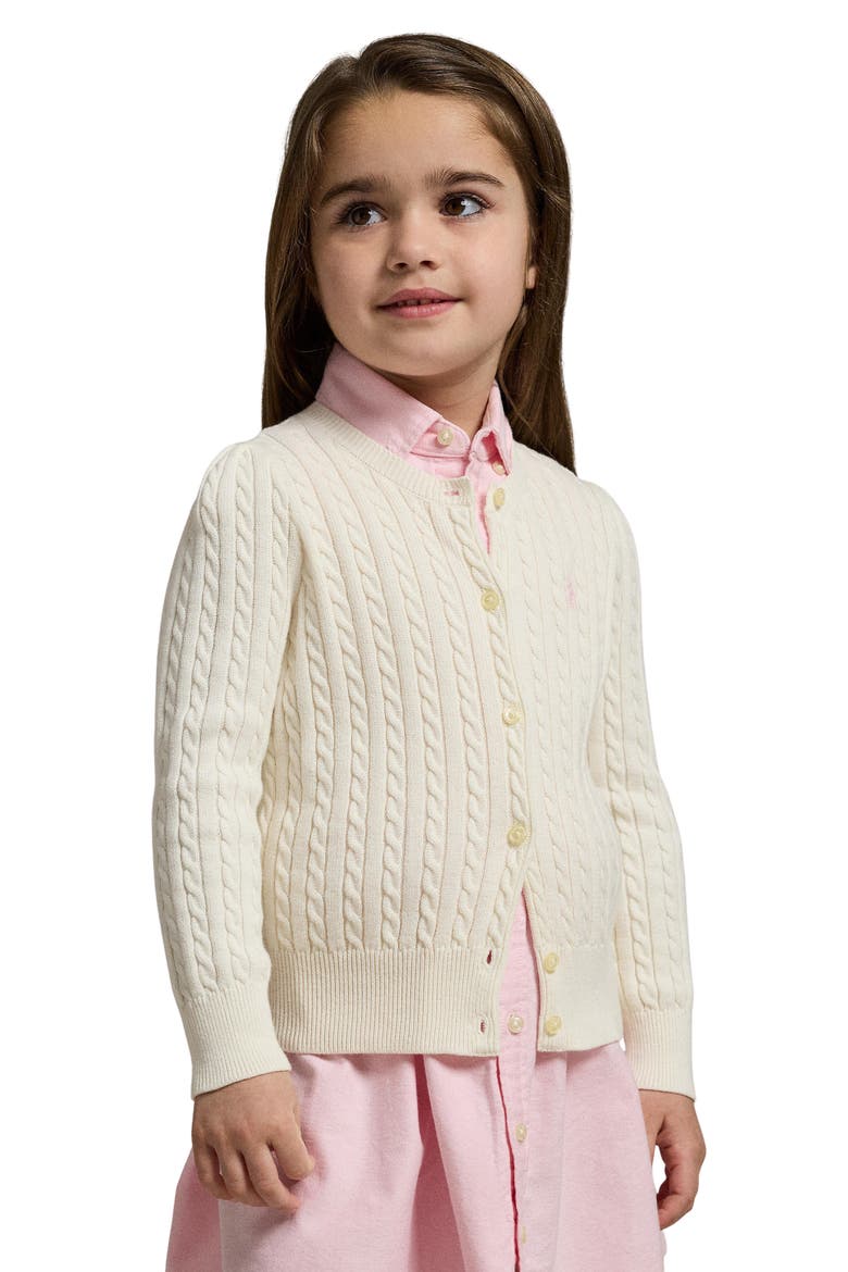 Kids' Mini Cable Knit Sweater, Alternate, color, WARM WHITE