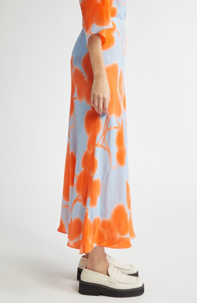 Marimekko Ekspressio Ketunleipä Cupro Maxi Skirt, Alternate, color, Light Blue Orange Light Pink