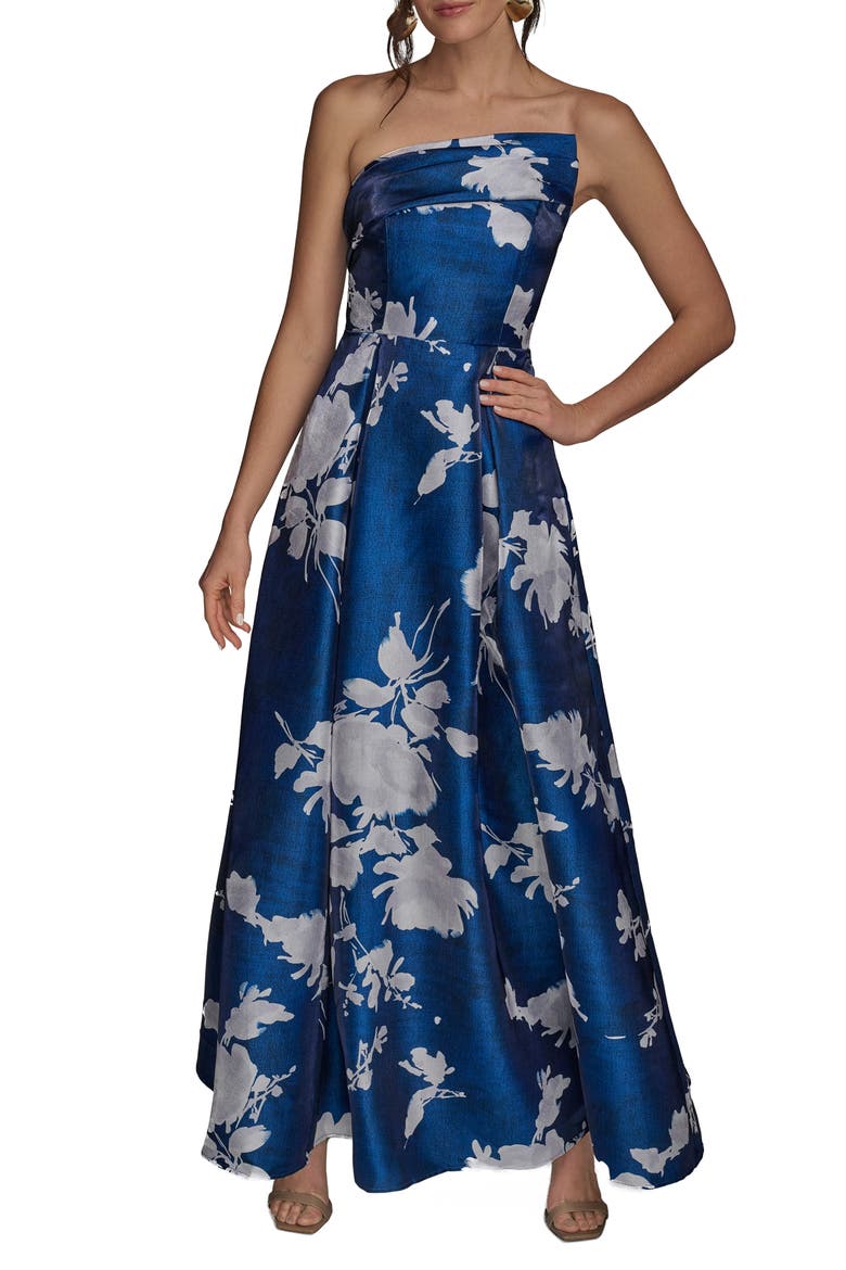 Floral Print Strapless Gown, Main, color, MARBELLA MULTI K8Z