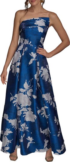 Donna Karan New York Floral Print Strapless Gown | Nordstrom