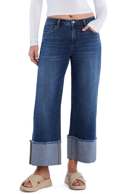 Issy Cuffed Ankle Wide Leg Jeans