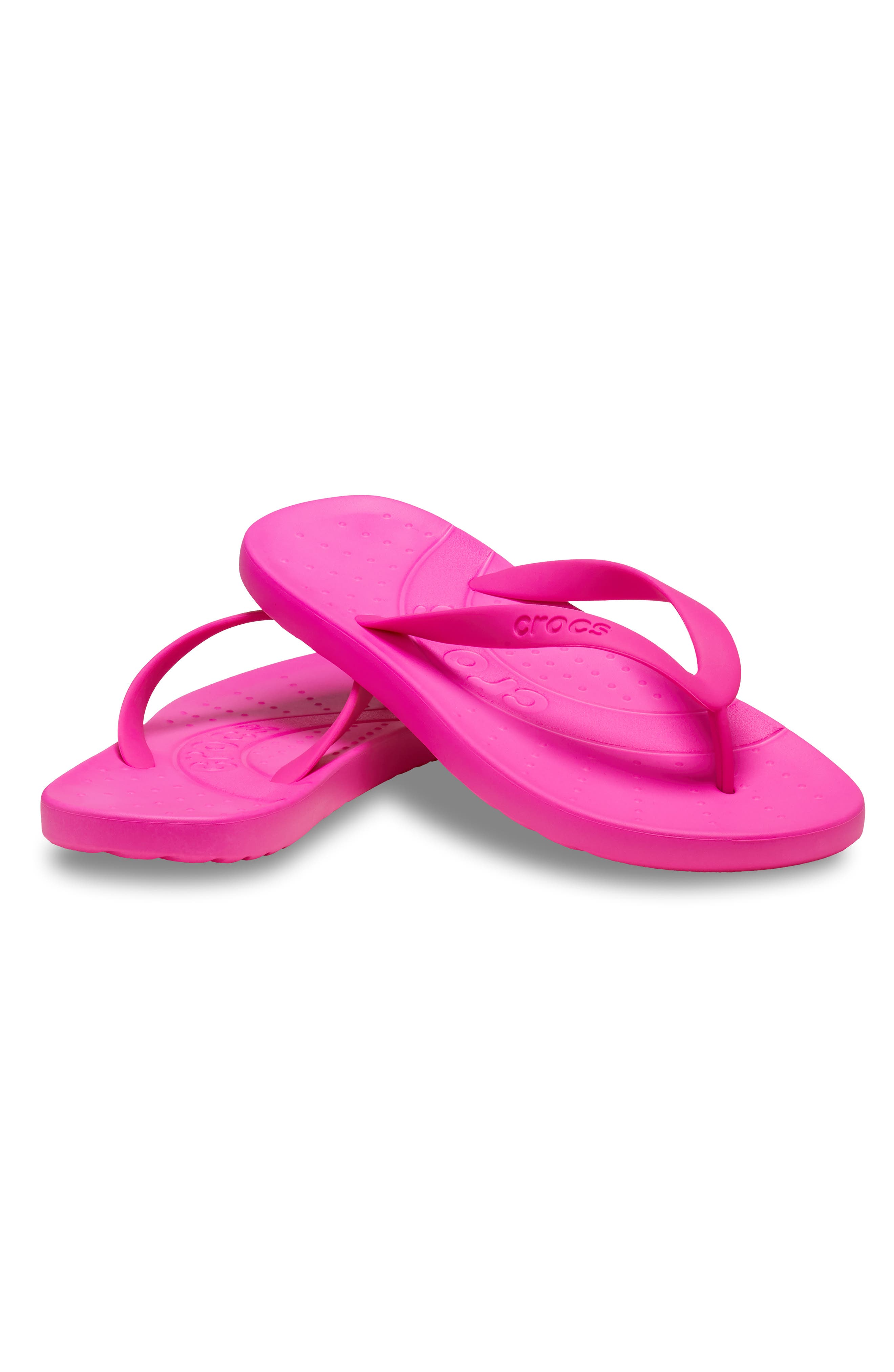 CROCS Gender Inclusive Flip Flop Sandal, Alternate, color, Pink Crush