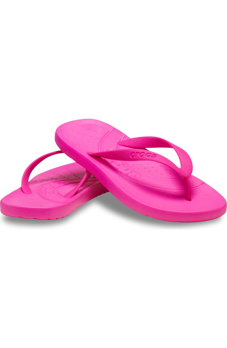 CROCS Gender Inclusive Flip Flop Sandal, Alternate, color, Pink Crush