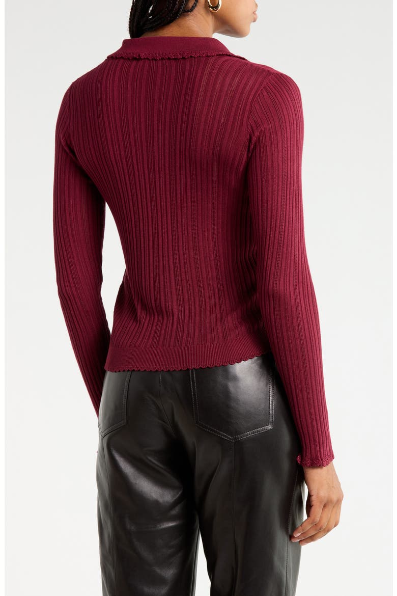 Lottie Rib Cardigan, Alternate, color, CLARET