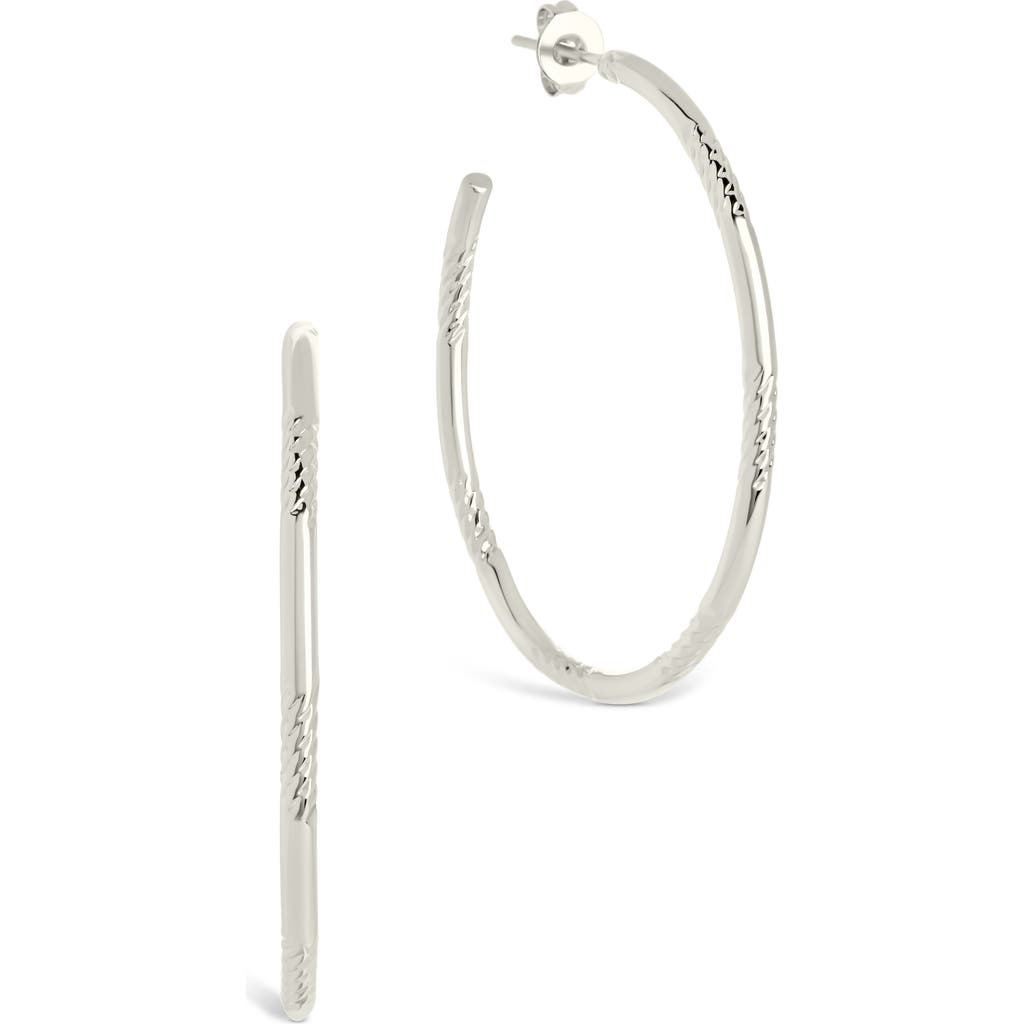 Sterling Forever Sierra Thin Hoop Earrings