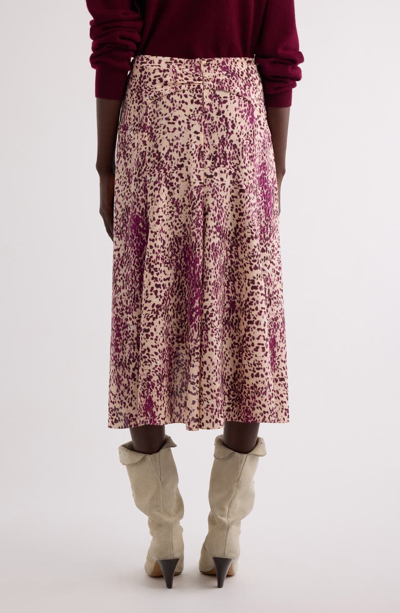 Isabel Marant Olena Stretch Silk Midi Skirt, Alternate, color,
