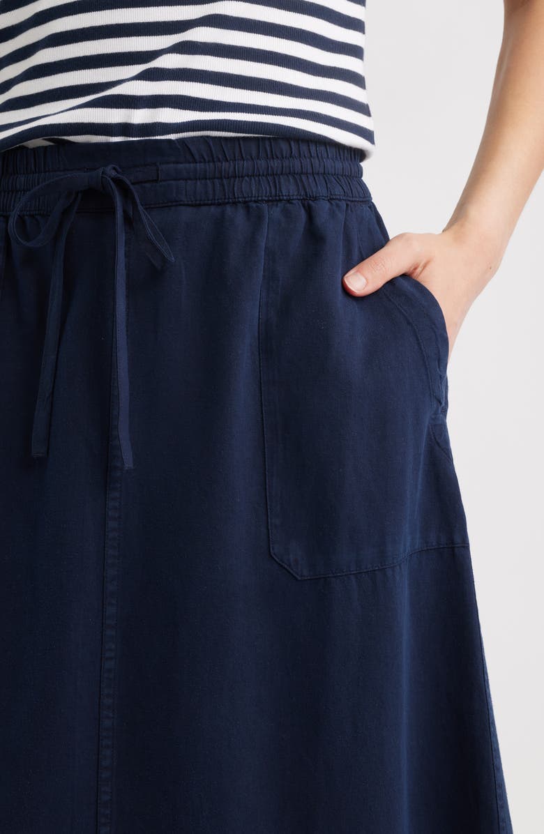 Caslon<sup>®</sup> Easy Tencel<sup>™</sup> Lyocell & Linen Blend Skirt, Alternate, color, Navy Still