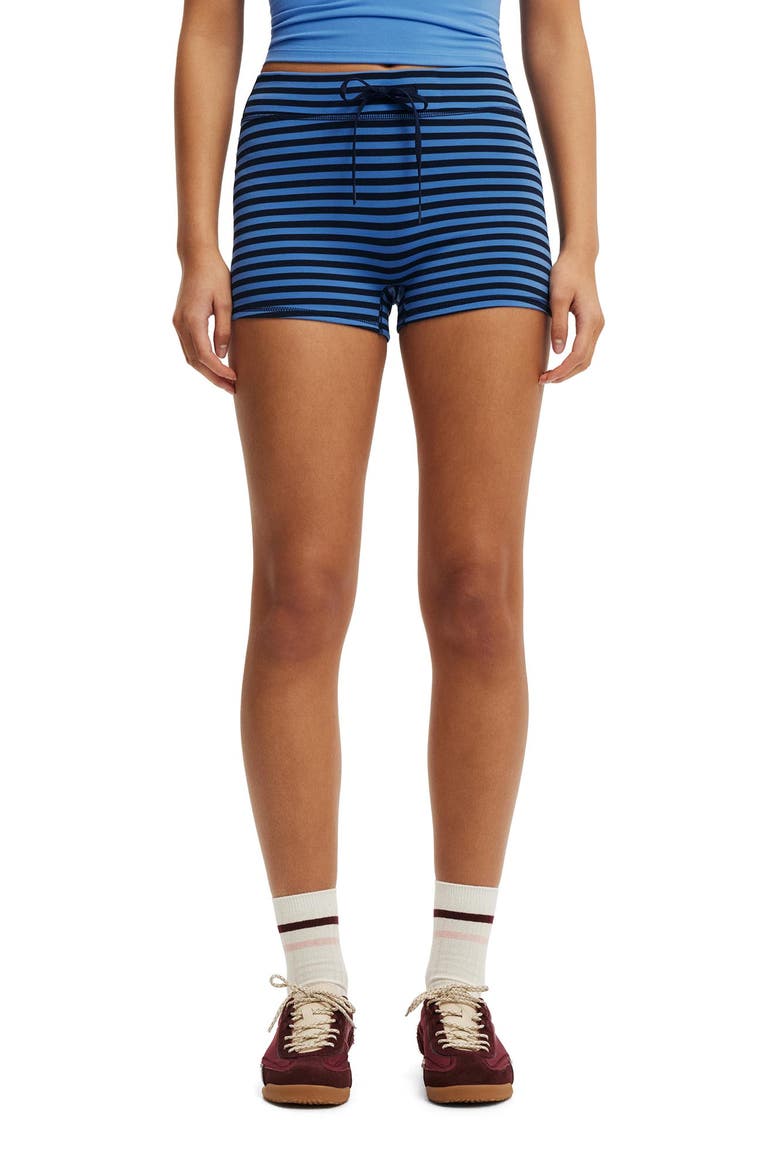 Women's Active Ultra Smooth Tie Front Micro Short, Main, color, Prep Sport Navy Ultramarine