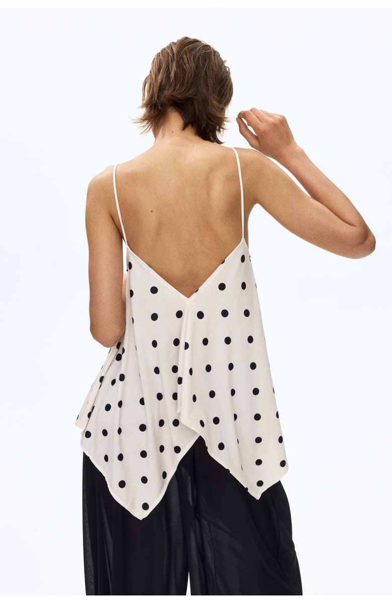 H&M Loose-fit Strappy Top, Alternate, color, White/Polka Dot
