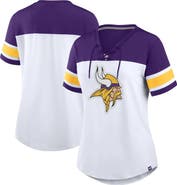 FANATICS Women's Fanatics White/Purple Minnesota Vikings Athena Rhinestone Lace-Up V-Neck T-Shirt