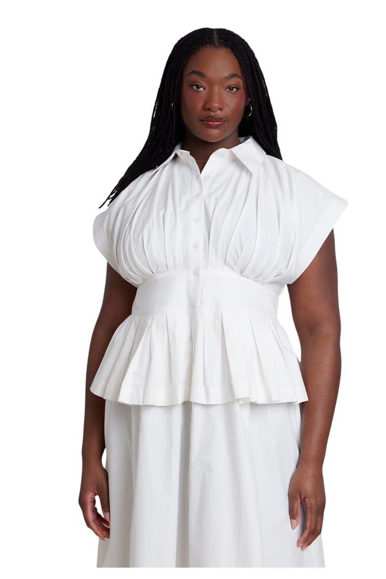 Peplum Poplin Shirt Dress, Alternate, color, JET STREAM