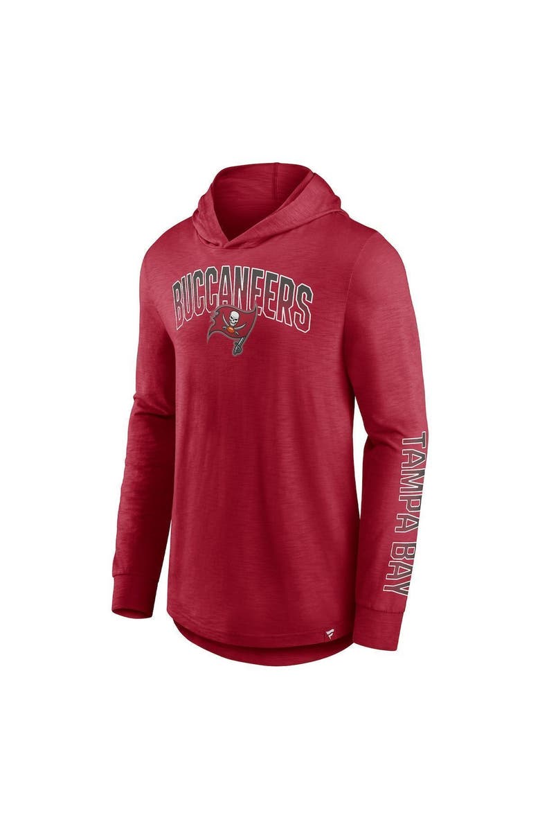 FANATICS Men's Fanatics Branded Red Tampa Bay Buccaneers Front Runner Long Sleeve Hooded T-Shirt, Alternate, color, Red