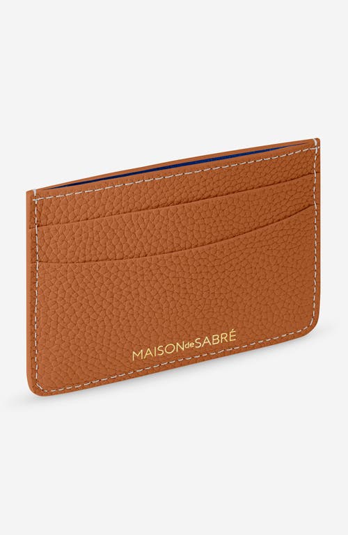 Maison De Sabre Card Slots Leather Card Holder In Pecan Brown